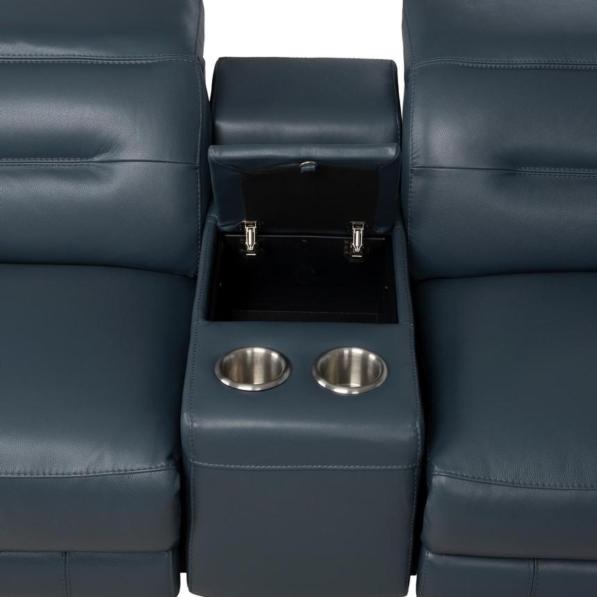 Anabel 2.0 Blue Leather Power Reclining Sectional with 6PCS/2PWR  alternate image, 7 of 13 images.