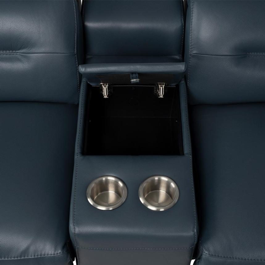 Anabel 2.0 Blue Leather Power Reclining Sectional with 6PCS/2PWR alternate image, 8 of 13 images.