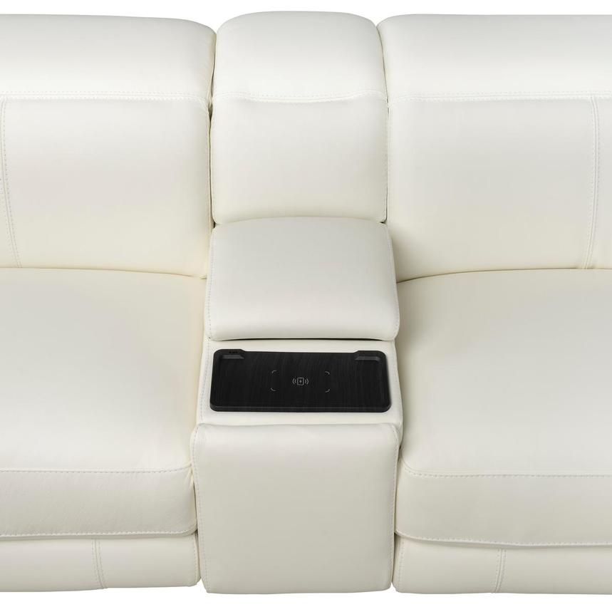 Luke 2.0 White Leather Power Reclining Sectional with 6PCS/3PWR  alternate image, 7 of 13 images.