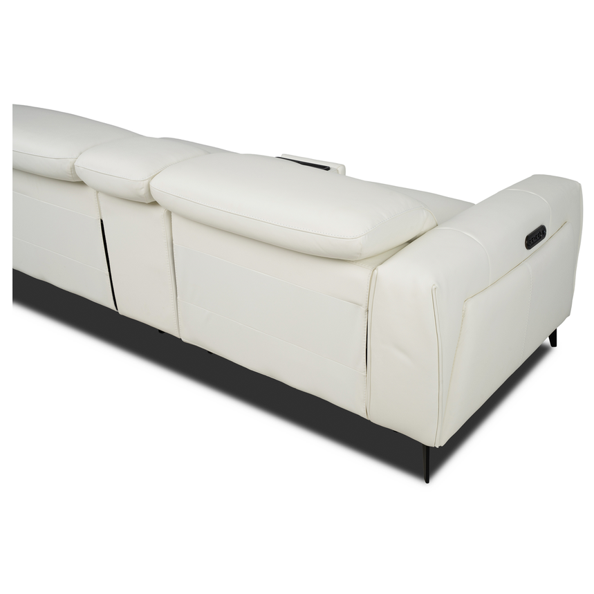Luke 2.0 White Leather Power Reclining Sectional with 6PCS/3PWR  alternate image, 4 of 12 images.