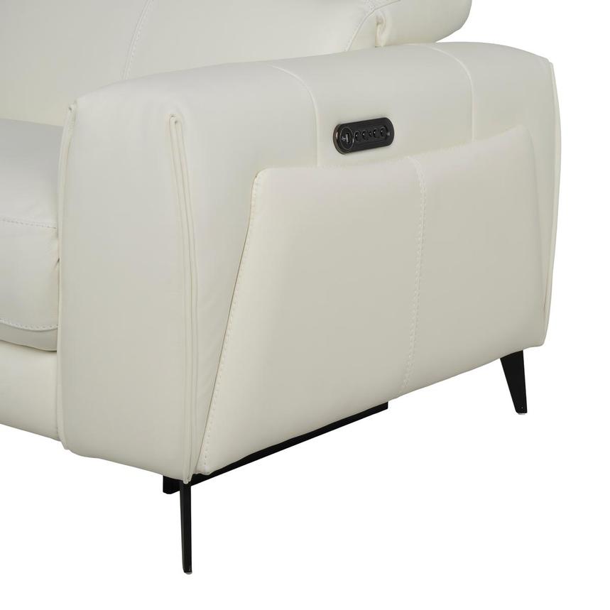 Luke 2.0 White Leather Power Reclining Sectional with 5PCS/3PWR  alternate image, 7 of 9 images.