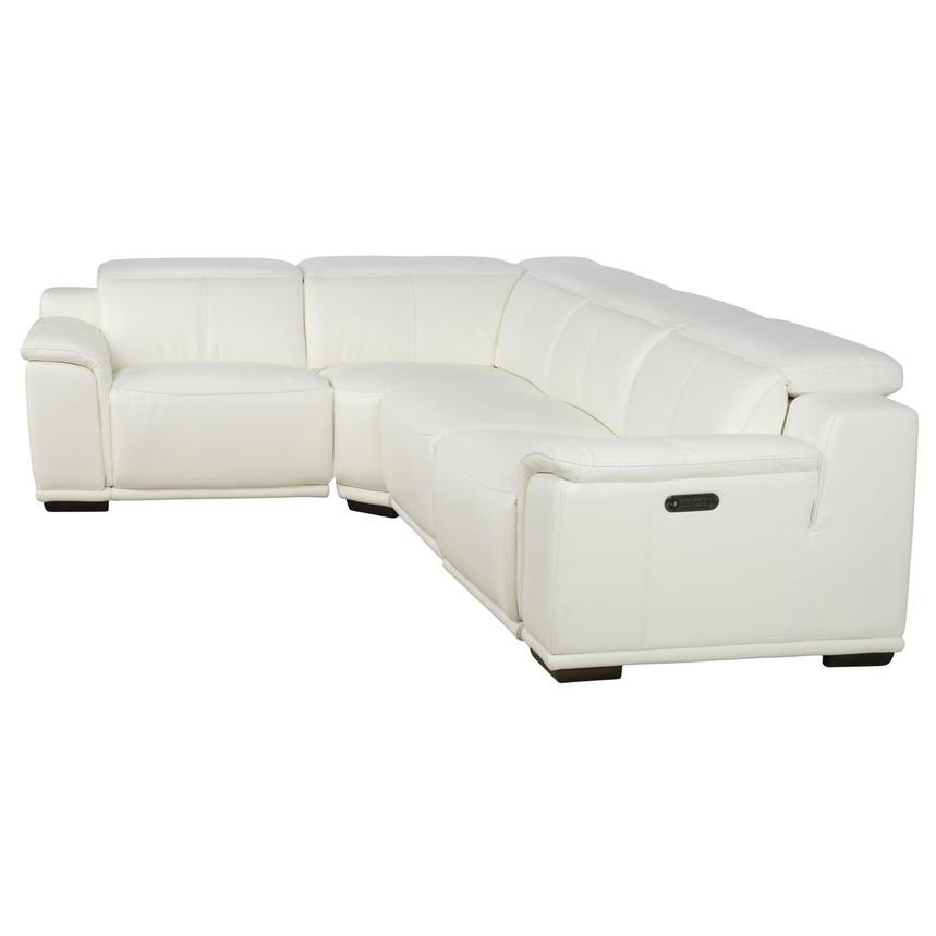 Davis 2.0 White Leather Power Reclining Sectional with 4PCS/2PWR  alternate image, 3 of 10 images.