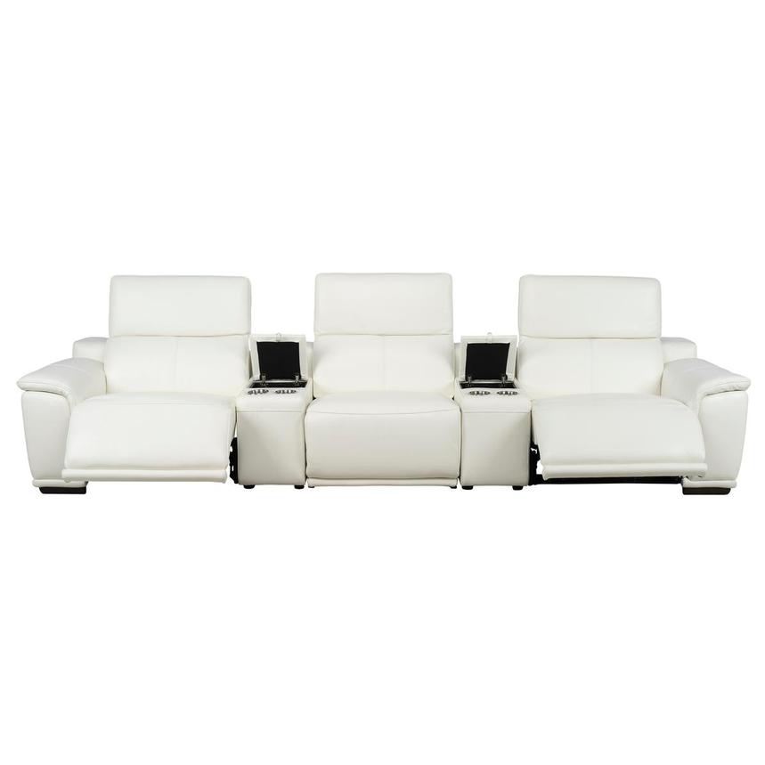 Davis 2.0 White Home Theater Leather Seating with 5PCS/2PWR | El