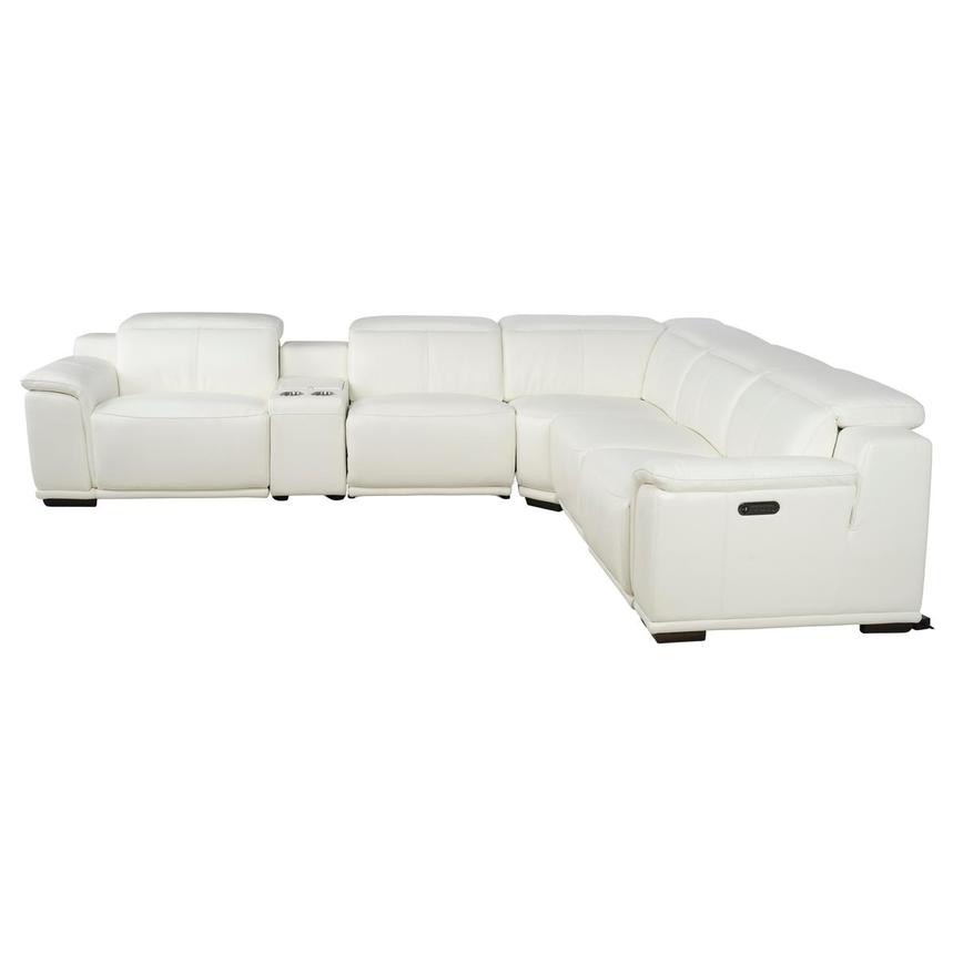 Davis 2.0 White Leather Power Reclining Sectional with 6PCS/2PWR  alternate image, 3 of 13 images.