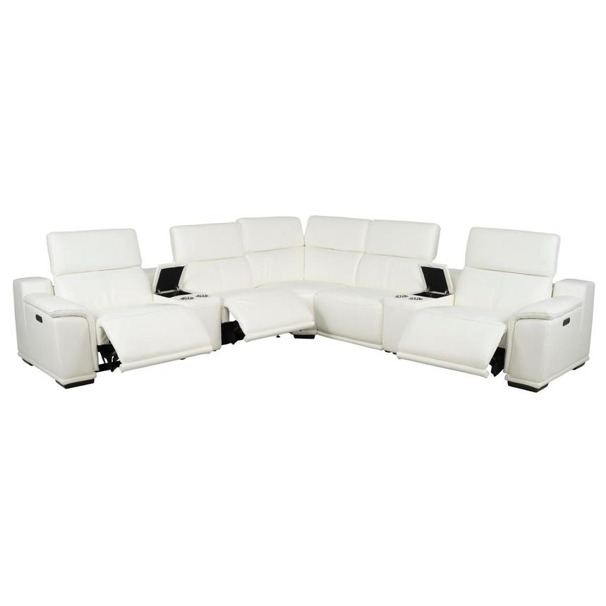 Davis 2.0 White Leather Power Reclining Sectional with 7PCS/3PWR  alternate image, 2 of 13 images.