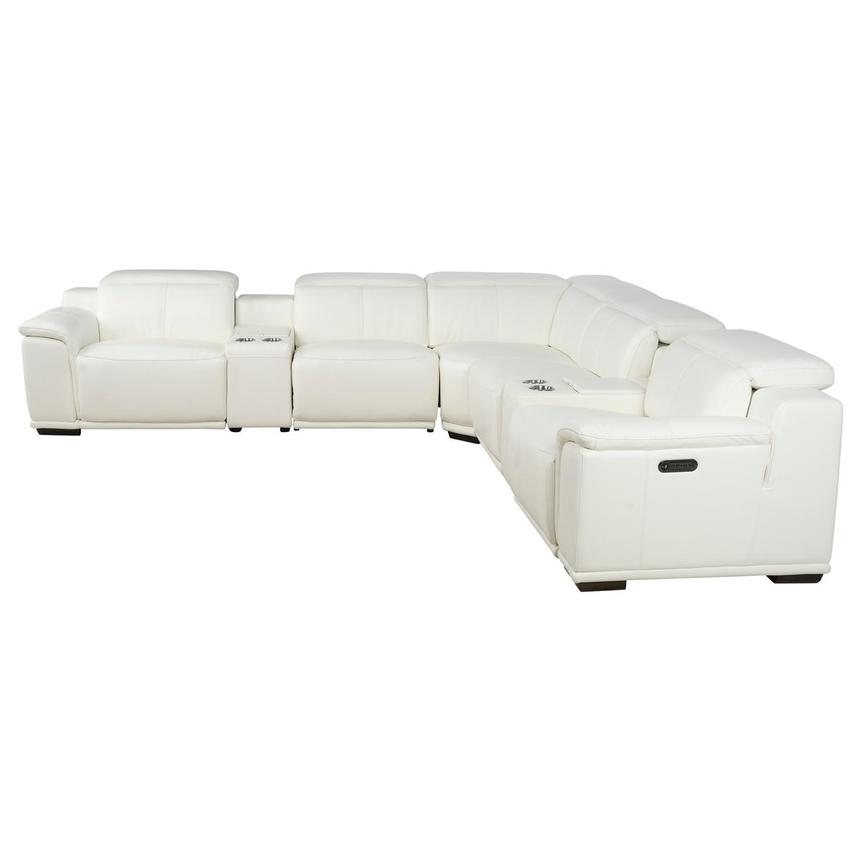 Davis 2.0 White Leather Power Reclining Sectional with 7PCS/3PWR alternate image, 3 of 13 images.