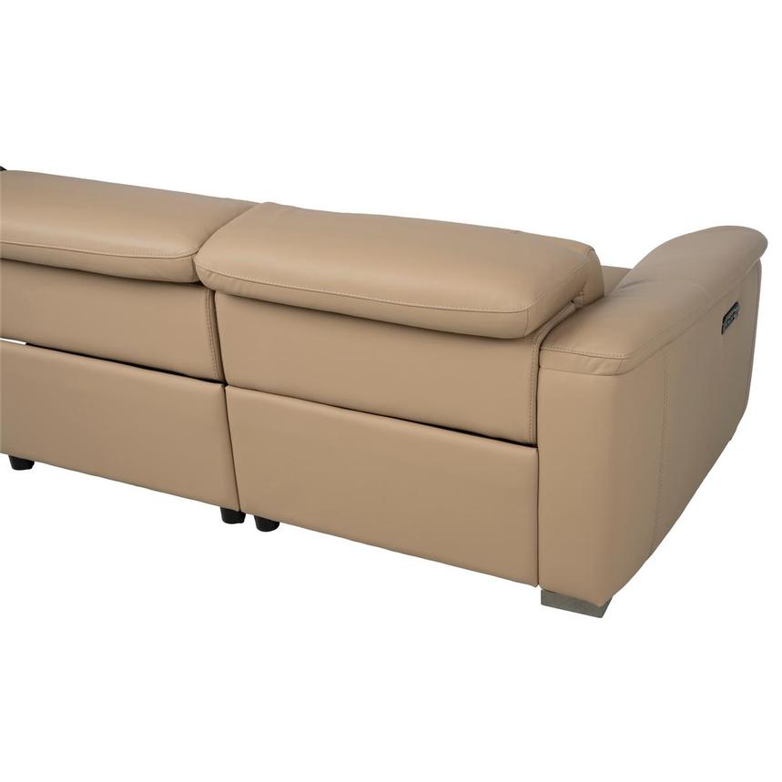 Cordova Dark Cream Leather Power Reclining Sectional with 5PCS/2PWR  alternate image, 4 of 9 images.