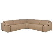 Cordova Dark Cream Leather Power Reclining Sectional with 5PCS/2PWR  main image, 1 of 10 images.