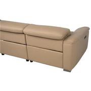 Cordova Dark Cream Leather Power Reclining Sectional with 5PCS/3PWR  alternate image, 5 of 9 images.