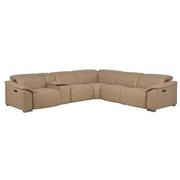 Cordova Dark Cream Leather Power Reclining Sectional with 6PCS/2PWR  main image, 1 of 10 images.