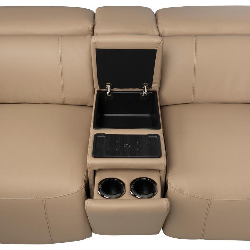 Cordova Dark Cream Leather Power Reclining Sectional with 6PCS/3PWR  alternate image, 4 of 9 images.