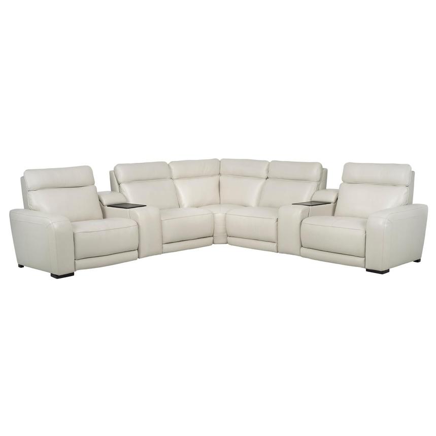 Rumba Leather Power Reclining Sectional with 7PCS/3PWR  main image, 1 of 17 images.