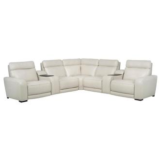 Rumba Leather Power Reclining Sectional with 7PCS/3PWR