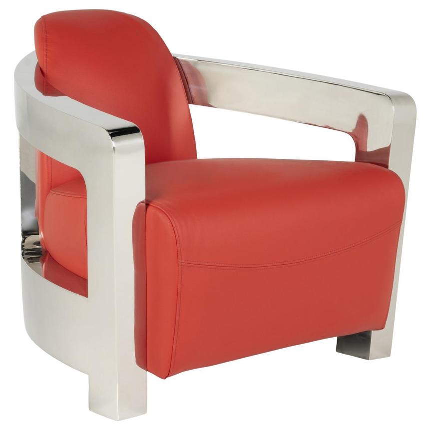 Aviator II Red Leather Accent Chair  alternate image, 3 of 8 images.