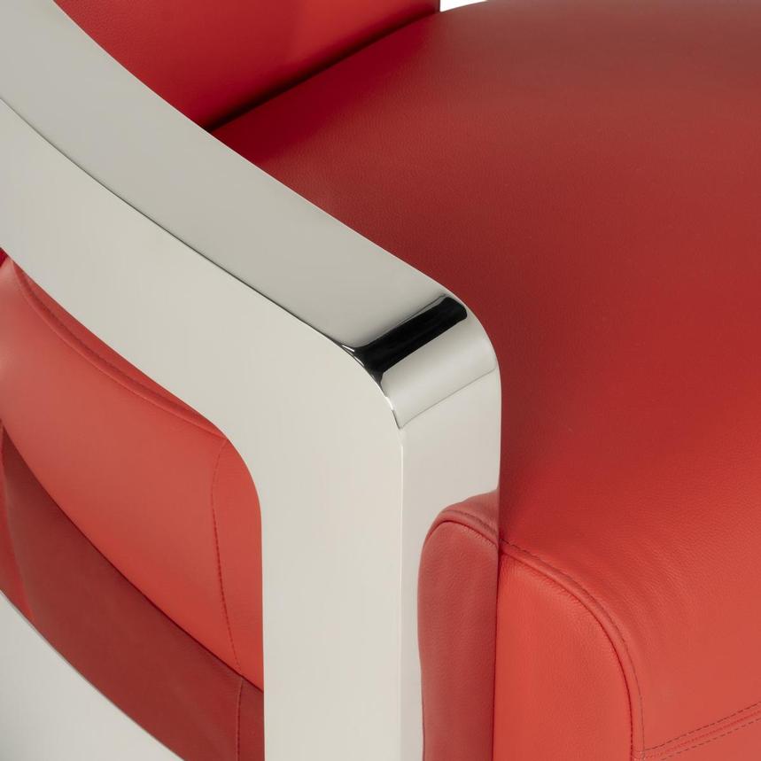 Aviator II Red Leather Accent Chair alternate image, 7 of 8 images.