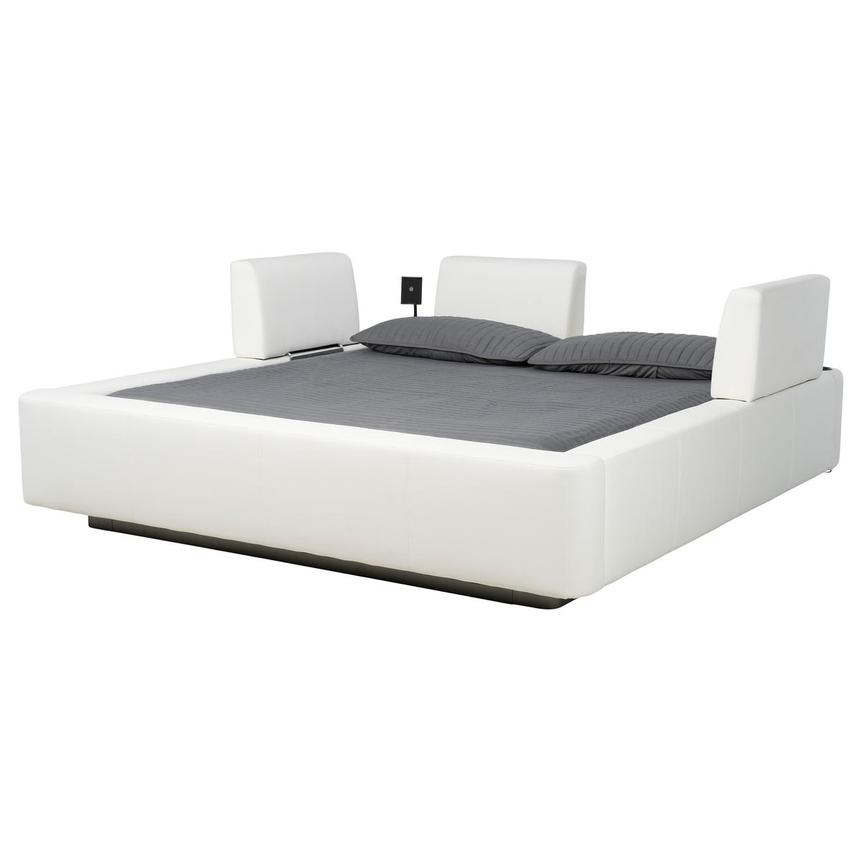 Cassie Party White Queen Platform Bed w/3 Backrests  alternate image, 2 of 2 images.