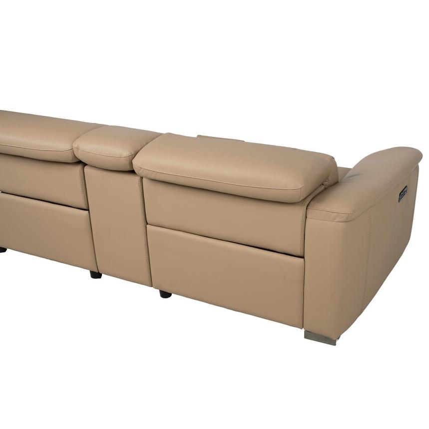 Cordova Dark Cream Home Theater Leather Seating with 5PCS/2PWR  alternate image, 4 of 11 images.