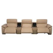Cordova Dark Cream Home Theater Leather Seating with 5PCS/3PWR  alternate image, 3 of 12 images.