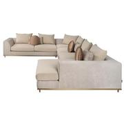 Hanna Beige Sectional Sofa w/Right Chaise  alternate image, 4 of 12 images.