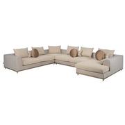 Hanna Beige Sectional Sofa w/Right Chaise  main image, 1 of 12 images.