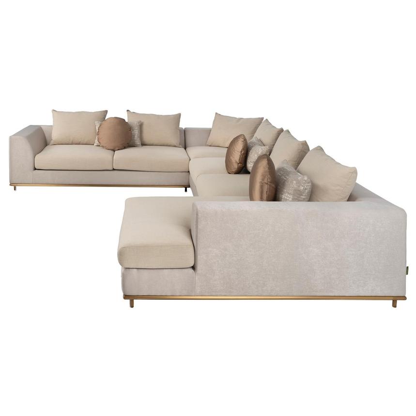Hanna Beige Sectional Sofa w/Right Chaise  alternate image, 4 of 12 images.