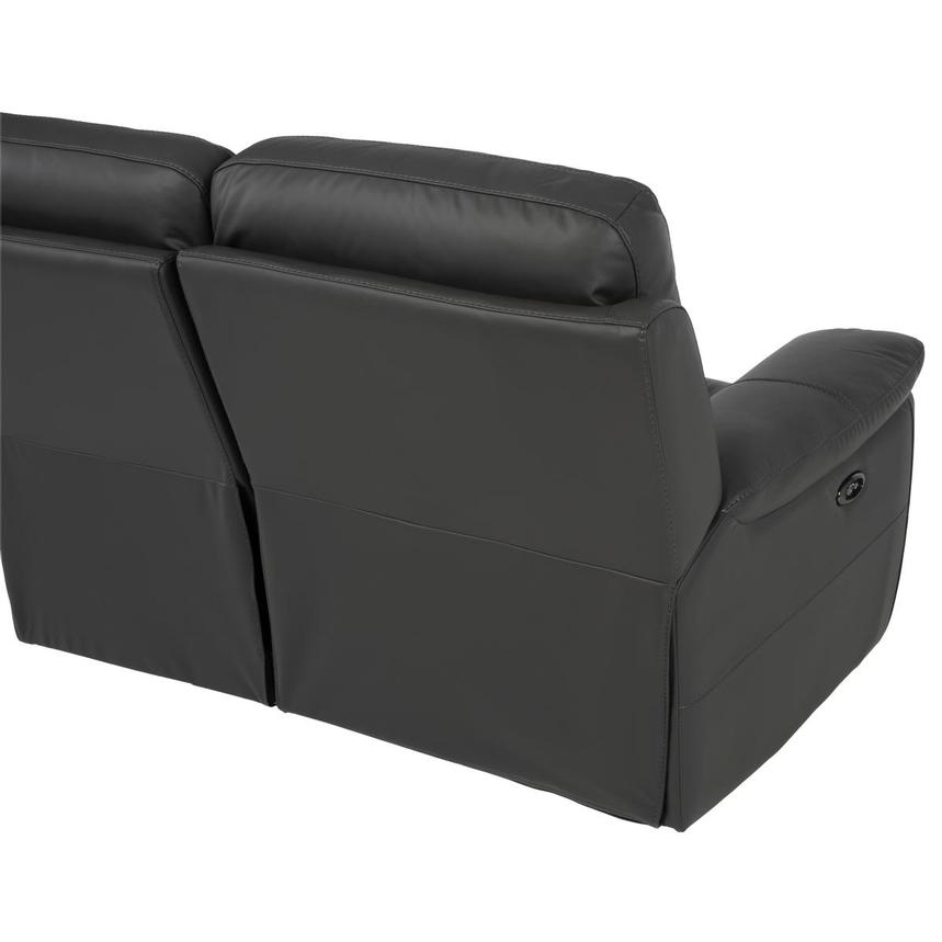 Palmer Dark Gray Leather Power Reclining Sectional with 4PCS/2PWR  alternate image, 4 of 9 images.