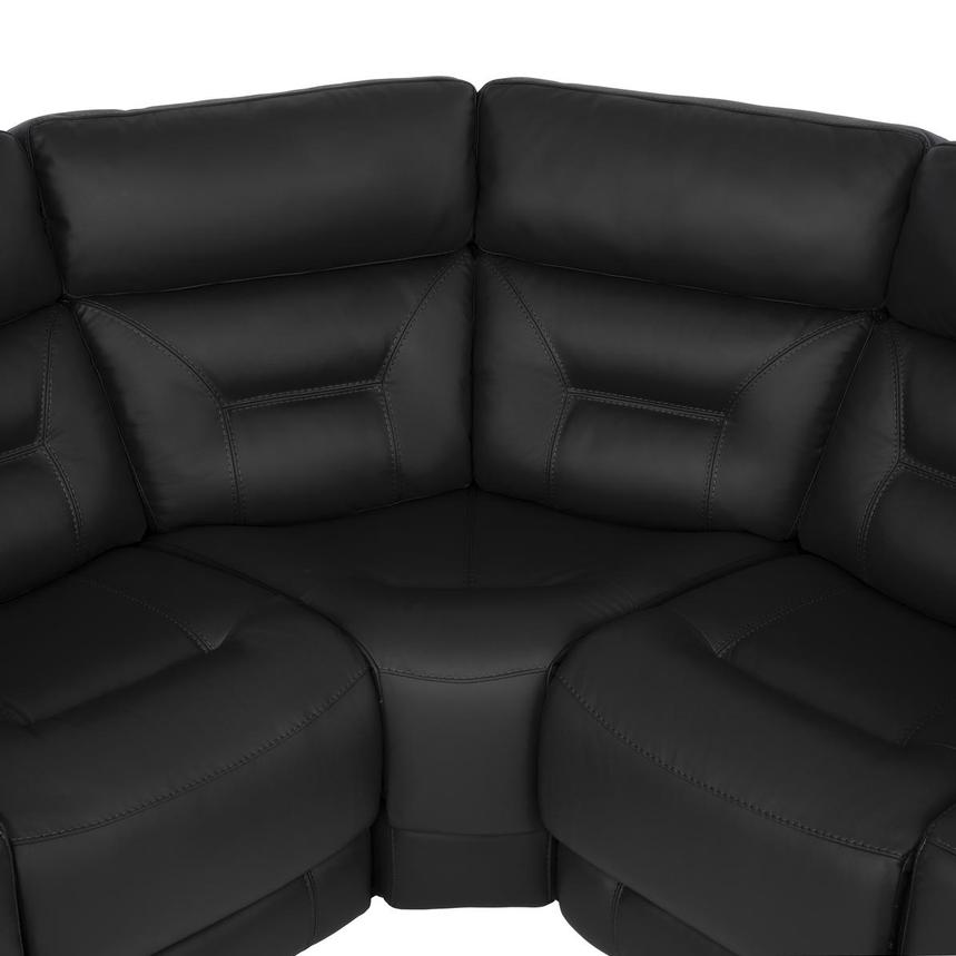 Palmer Dark Gray Leather Power Reclining Sectional with 5PCS/2PWR  alternate image, 5 of 9 images.