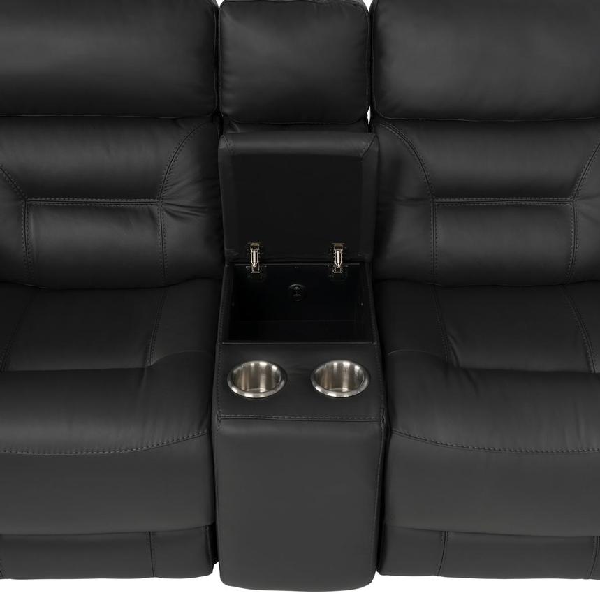 Palmer Dark Gray Leather Power Reclining Sectional with 6PCS/2PWR alternate image, 7 of 11 images.