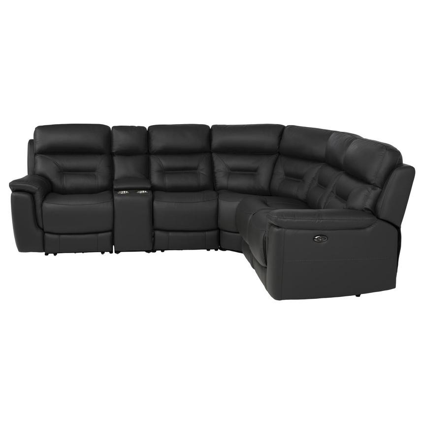 Palmer Dark Gray Leather Power Reclining Sectional with 6PCS/3PWR  alternate image, 3 of 12 images.