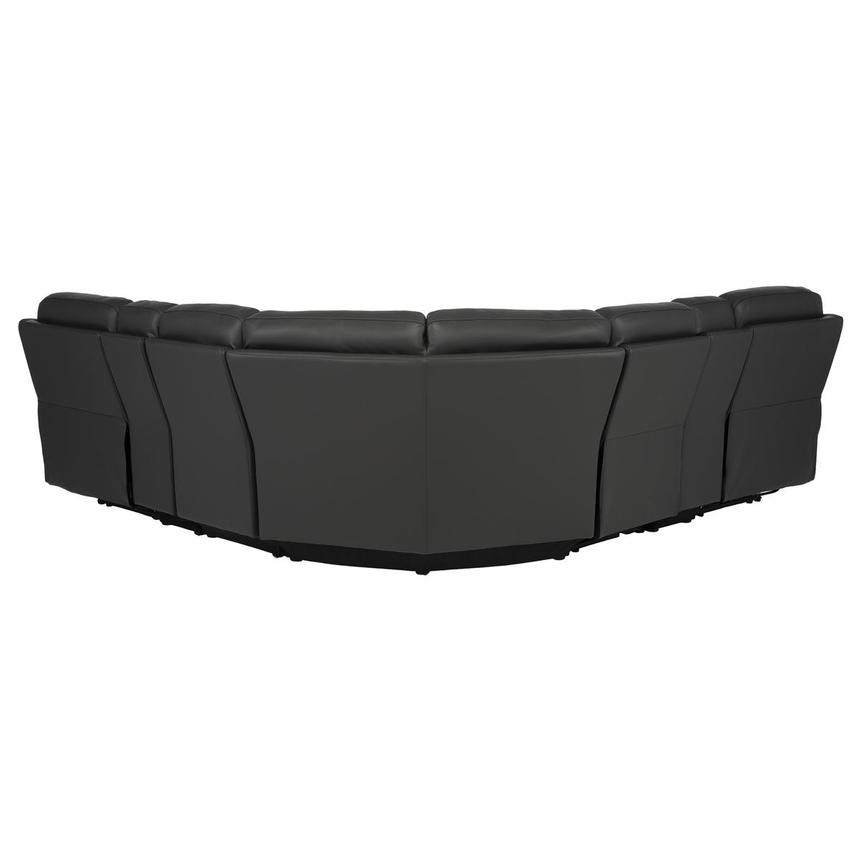 Palmer Dark Gray Leather Power Reclining Sectional with 7PCS/3PWR  alternate image, 4 of 11 images.
