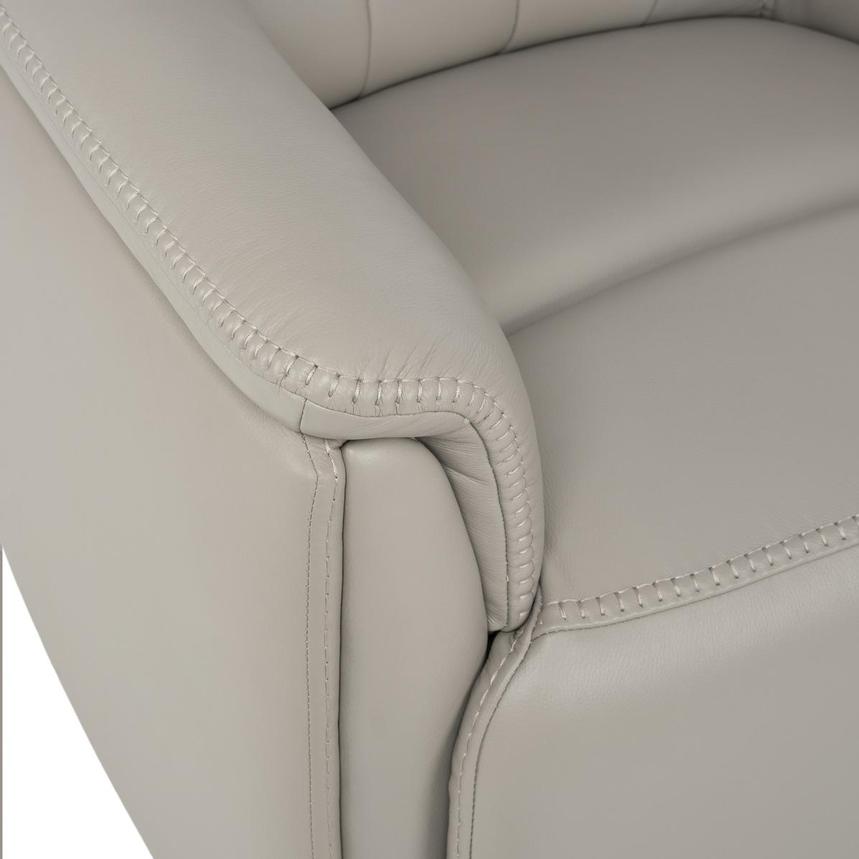 LuxTone Gray Leather Power Tilt Recliner alternate image, 9 of 12 images.