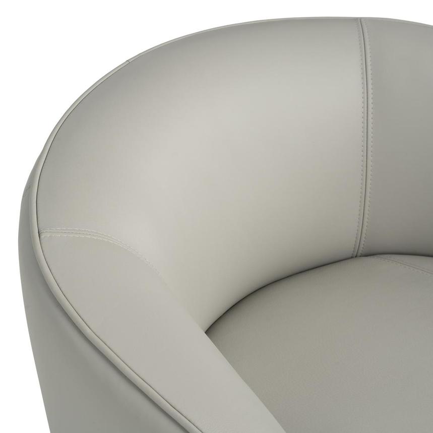 Aurelia Light Gray Leather Swivel Rocker Chair  alternate image, 7 of 10 images.