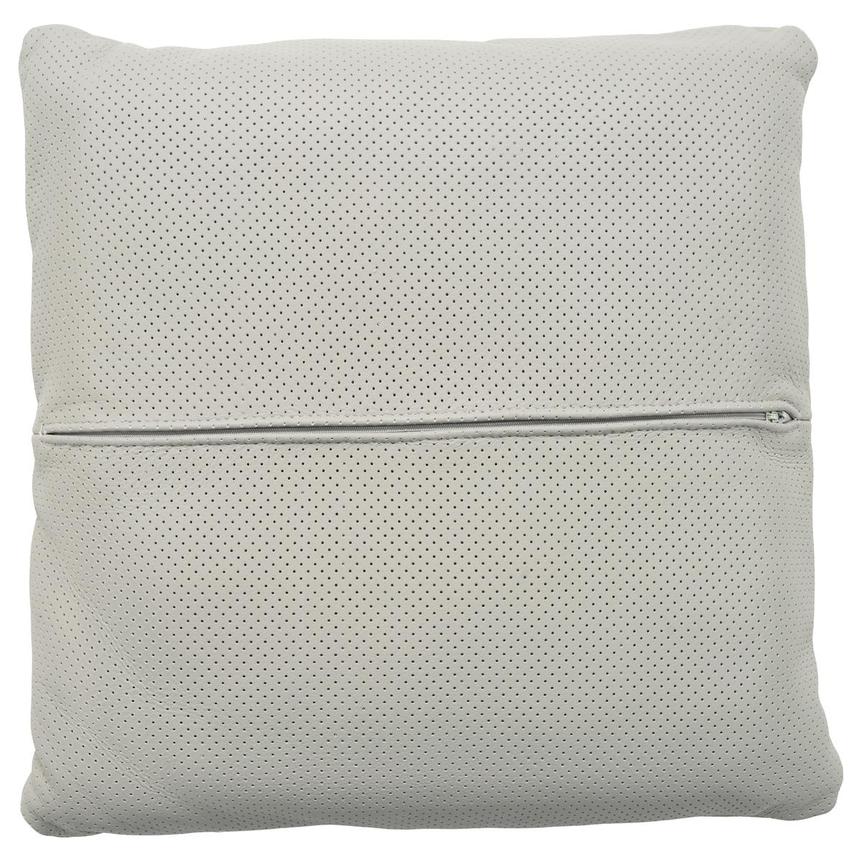 Byrne Light Grey Leather Accent Pillow  alternate image, 2 of 4 images.