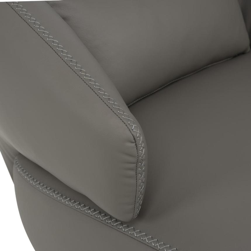 Tivona Gray Leather Swivel Chair  alternate image, 7 of 9 images.