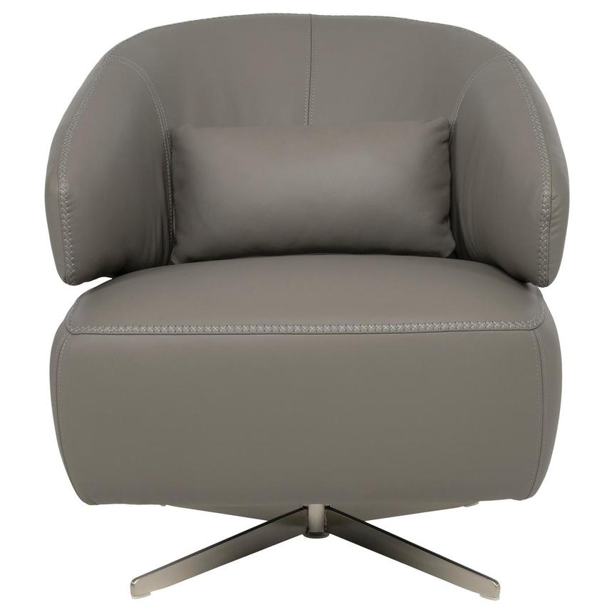 Tivona Gray Leather Swivel Chair  alternate image, 2 of 9 images.