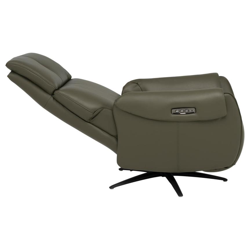 Torrence Green Leather Power Recliner  alternate image, 9 of 16 images.