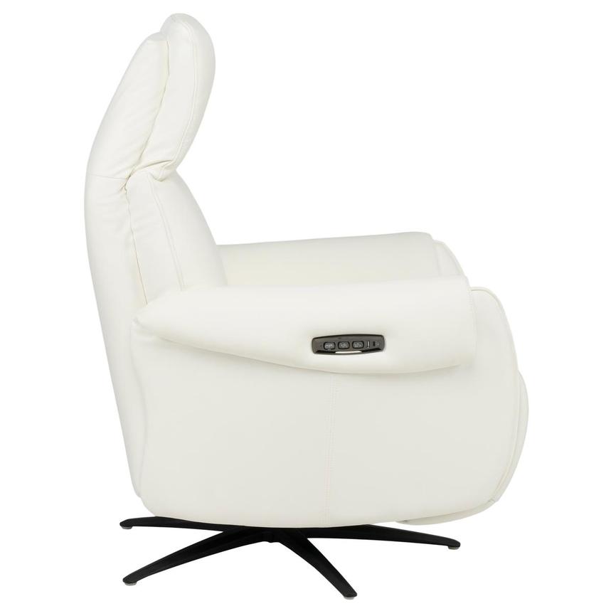Torrence White Leather Power Swivel Recliner w/Massage  alternate image, 7 of 17 images.