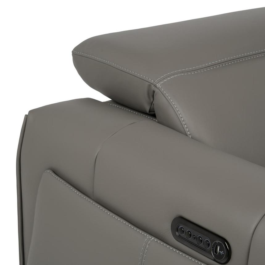 Luke 2.0 Dark Gray Home Theater Leather Seating with 5PCS/2PWR  alternate image, 7 of 12 images.