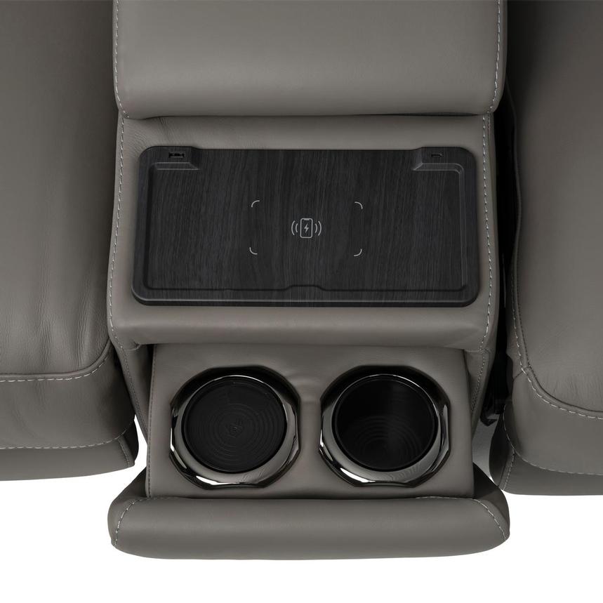 Luke 2.0 Dark Gray Home Theater Leather Seating with 5PCS/2PWR alternate image, 10 of 12 images.