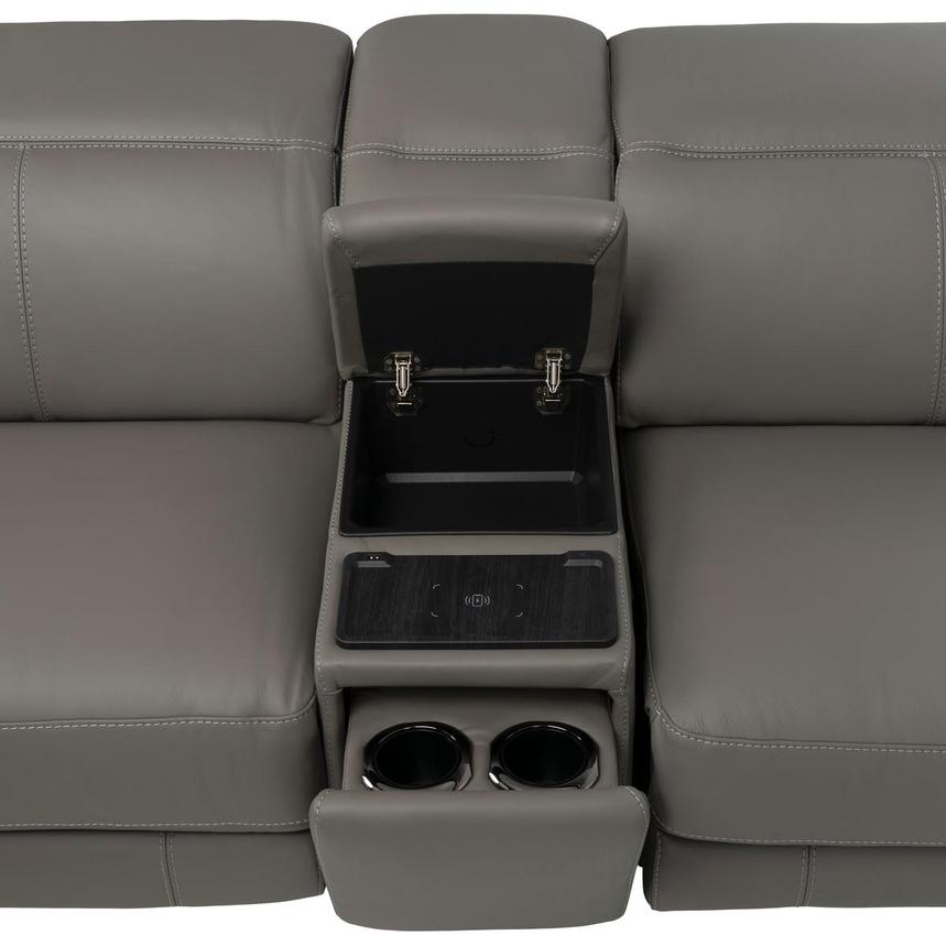 Luke 2.0 Dark Gray Home Theater Leather Seating with 5PCS/3PWR  alternate image, 7 of 11 images.