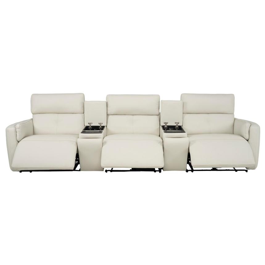 Kamet Ivory Home Theater Leather Seating with 5PCS/3PWR alternate image, 2 of 8 images.