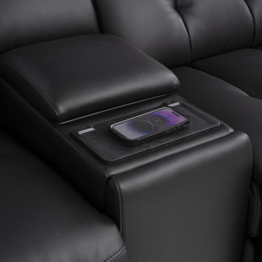 Obsidian Leather Power Reclining Sectional with 6PCS/2PWR  alternate image, 12 of 16 images.