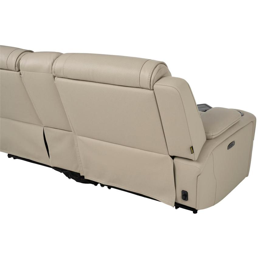 Odyssey Beige 6PCS/3PWR Leather Power Reclining Sectional w/Beverage Cooler  alternate image, 6 of 28 images.
