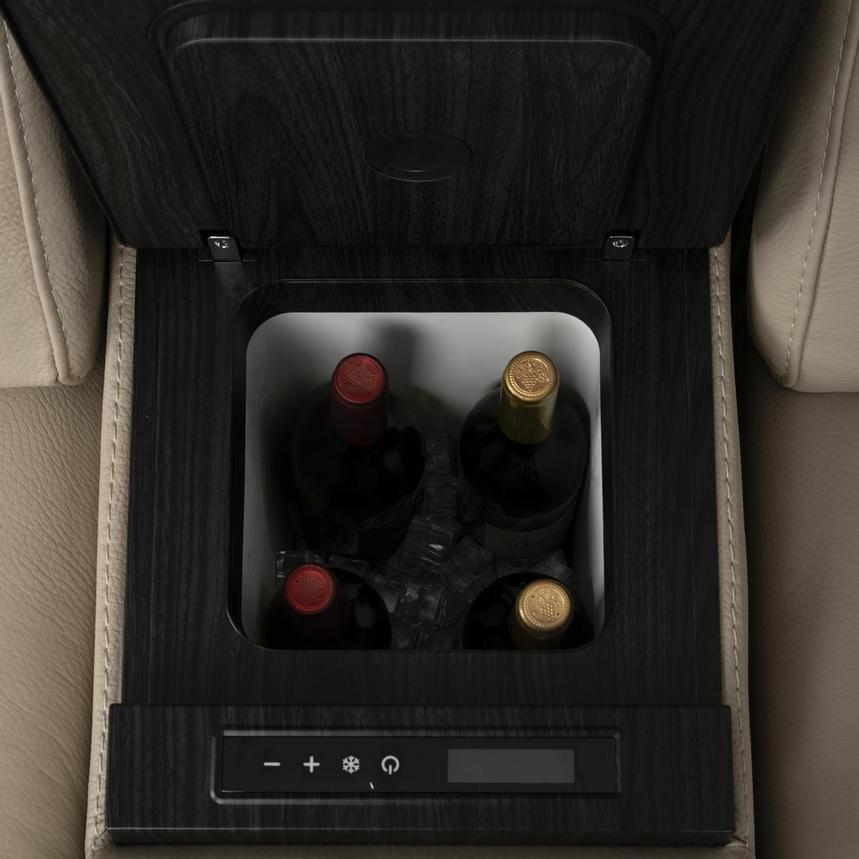 Odyssey Beige 6PCS/3PWR Leather Power Reclining Sectional w/Beverage Cooler  alternate image, 14 of 28 images.