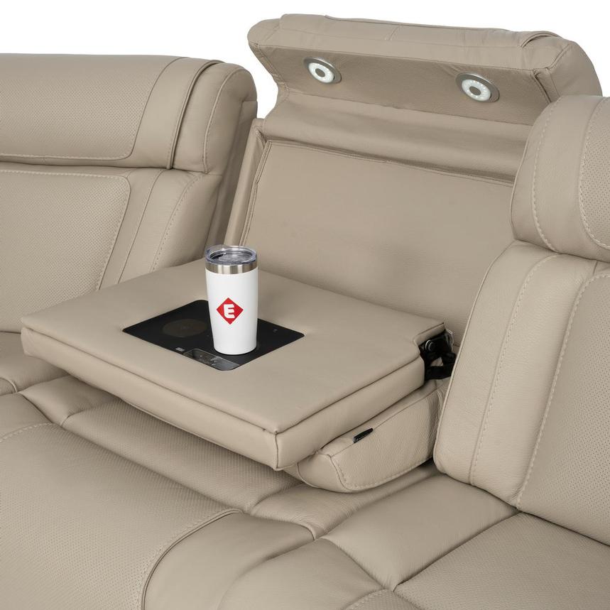 Odyssey Beige 6PCS/3PWR Leather Power Reclining Sectional w/Beverage Cooler alternate image, 12 of 17 images.