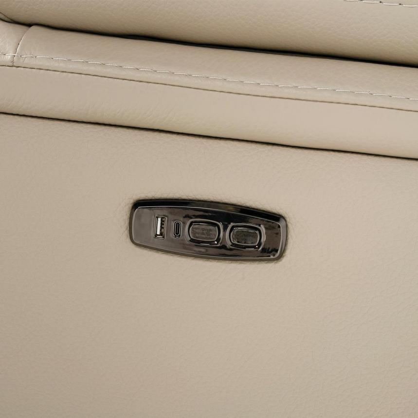 Odyssey Beige 6PCS/3PWR Leather Power Reclining Sectional w/Beverage Cooler  alternate image, 14 of 16 images.