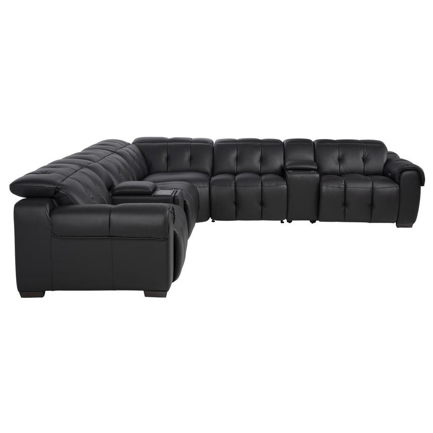 Obsidian Leather Power Reclining Sectional with 7PCS/3PWR  alternate image, 4 of 16 images.