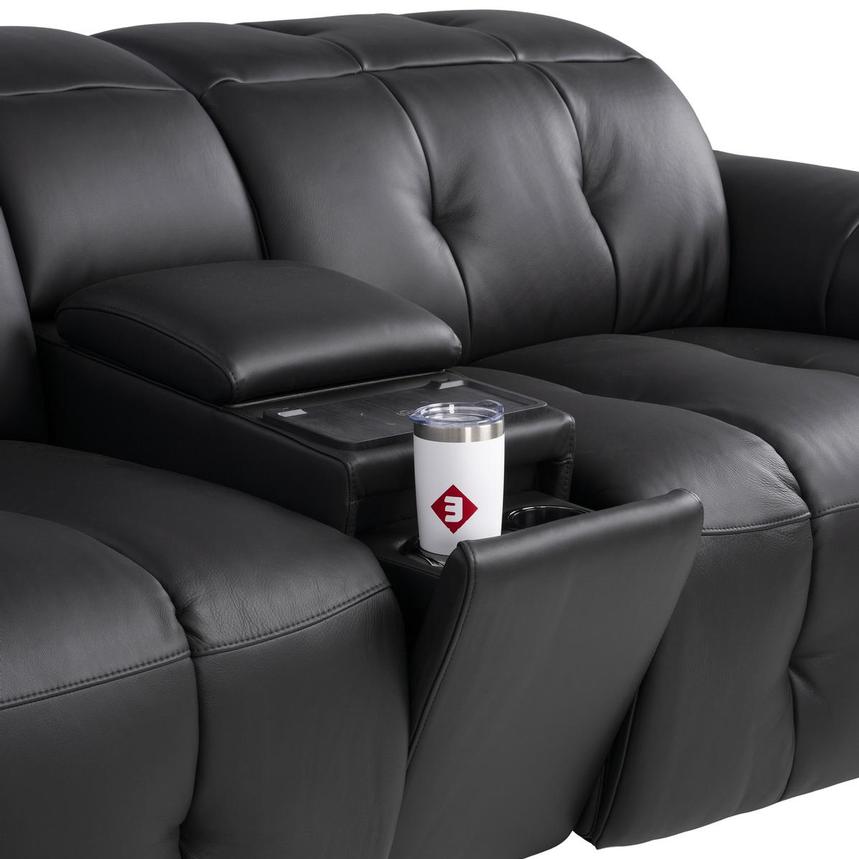 Obsidian Home Theater Leather Seating with 5PCS/2PWR alternate image, 5 of 12 images.