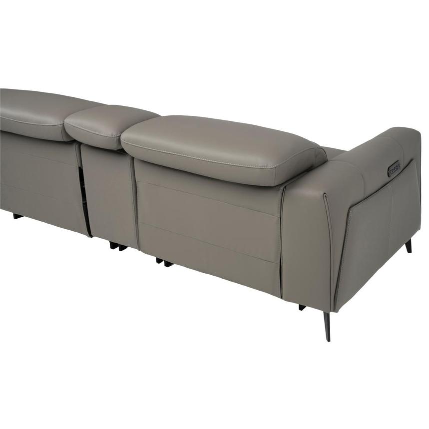 Luke 2.0 Dark Gray Leather Power Reclining Sectional with 6PCS/2PWR  alternate image, 4 of 14 images.