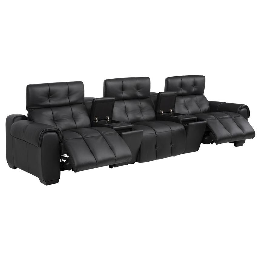 Obsidian Home Theater Leather Seating with 5PCS/2PWR  alternate image, 4 of 12 images.